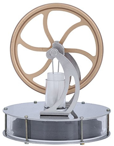 LetCartMaker Motore Stirling a bassa temperatura, motore a vapore Stirling a bassa temperatura, obiettivo di apprendimento termodinamica e fisica, 17,5 x 12,1 x 10,4 cm, medio