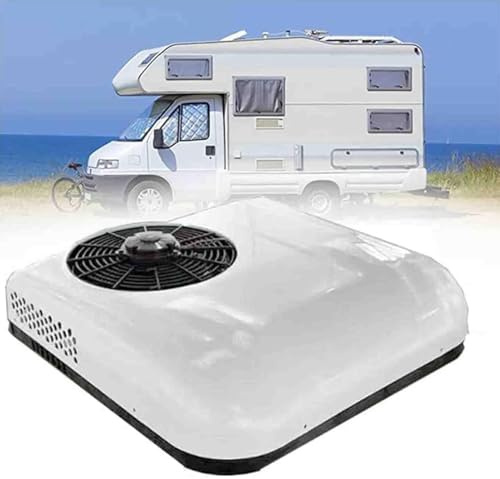 RayGenius Climatiseur pour VéHicules De Loisirs, Climatiseur De Toit pour VéHicules De Loisirs, Climatiseur De Parking 12v/24v pour VéHicules De Loisirs, Camions, Campeurs, Caravanes.,White-12Volt