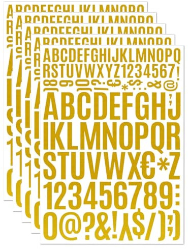 TPZORJX Buchstaben aufkleber - 5 PCS Klebebuchstaben aufkleber Glitzer Klebe Alphabet Selbstklebend Alphabet-aufkleber Fun Stickers für Tassen Scrapbooking Schilder Grußkarten Tagebuch Basteln(Gold)