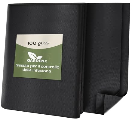 GARDENIX Toile de Jardin Contre Les Mauvaises Herbes - Perméable à l'eau - 100 g/m² - Noir - Film résistant aux UV - 1 x 10 m (10 m²) - en Non-tissé - pour Parterre