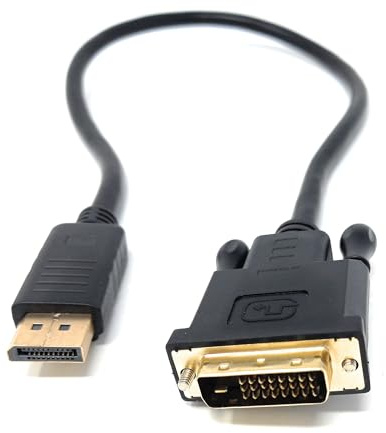 Câble DisplayPort mâle vers DVI mâle - Adaptateur DP vers DVI pour PC, ordinateur portable, carte graphique vers écran, projecteur, HDTV - 0,5 m