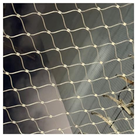 Stainless Steel Mesh,Stainless Steel Wire Rope Netting,Strand Aircraft Cable Wire Rope,7 x 7 Strands Construction,aviary wire mesh,Garden,farm,football field guardrail net(H1.5xL20m/H4.92xL65.61ft)
