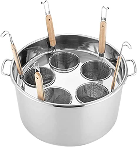 GIQKDZNUO Hervidor de Pasta y Fideos, colador, Olla para Caldo