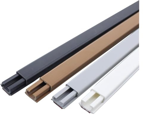 Canaleta cuadrada for cables, resistente, antipisoteo y autoadhesiva for cables eléctricos.(Gray,12x7mm)