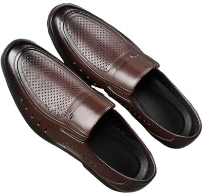 NLNKDTDPAK Läderskor sommar ihåliga män affärssandaler fritidsskor(Brown,41 EU)