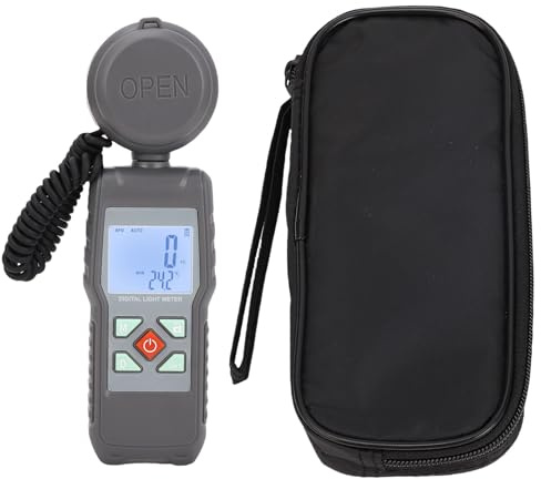 Luxmètre numérique Luxmètre Testeur de Flux Lumineux 200 000 LX Appareil de Mesure de l'éclairement avec écran LCD Noir Blanc pour hôtels, bibliothèques, salles de Classe