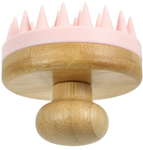 TOYANDONA Cepillo de Masaje para Cuero Cabelludo de Silicona Rosa Exfoliante Capilar para Ducha Masajeador de Cuero Cabelludo Champú Adecuado para Cuidado y Relajación del Cabello