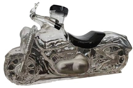 Homyl Carafe à Whisky En Forme de, Bouteille de Whisky, Verre Transparent Original, Cadeau Motard, Bouteille de Vin Vide, Cadeau pour, Coloré