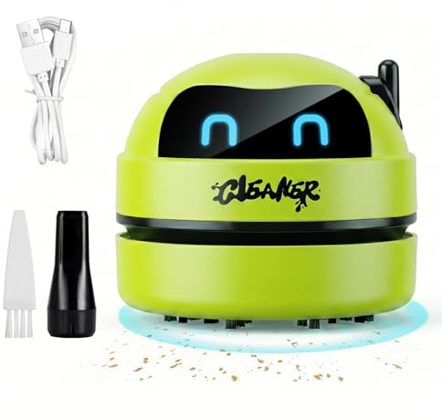 Apgoza Mini Aspiradora de Mano Portátil, Aspiradora de Mesa USB Recargable, Alta Potencia de succión para Escritorio, Limpieza de Migas, Hogar, Coche