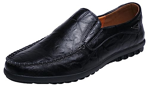 kostymskor herr brunt läder, läderskor herr business fashionabla, barfotaskor slip-on platta sommarskor utan skosnören snygg design barfotaskor nötningsbeständiga festliga