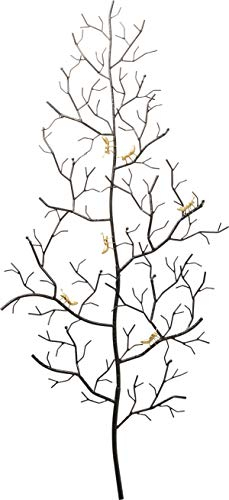 Kare Design Wandgarderobe Ants on a Tree, Schwarz/Gold, XL, Garderobenleiste, Wanddekoration, Deko, Flur, Tierdesign, Garderobe, Stahlgestell, 160x69x8cm (H/B/T)