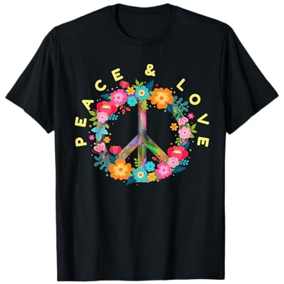 Peace Love Hippie Design - 60er 70er T-Shirt