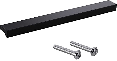 Gedotec Möbelgriffe aus Aluminium | 1 Stück Türgriffe für Schränke - Schwarz matt inkl. Befestigungsmaterial | ANGLE 0077 | LA: 128 mm | Griffe für Küchenschränke Schrankgriffe Griffe Möbel