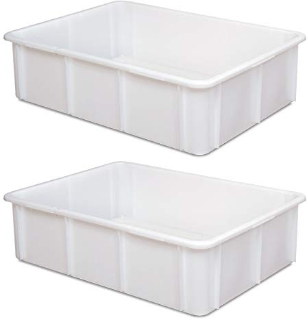 BRB 2 Schwerlastbehälter im Euroformat, LxBxH 800x600x220 mm, 80 Liter, weiß, Boden und Wände geschlossen