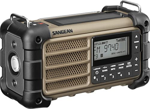 Sangean MMR-99 Radio de Emergencia, Am/FM - RBDS Bluetooth (Aux) Multi-Powered
