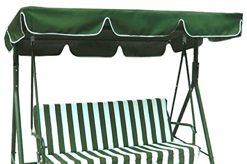 Swing Chair Canopy Replacement, 600D Waterproof Thickened Oxford Cloth Replacement Canopy for Garden Swing 2/3 Seater (3 seater 195 * 125 * 15CM,Green)