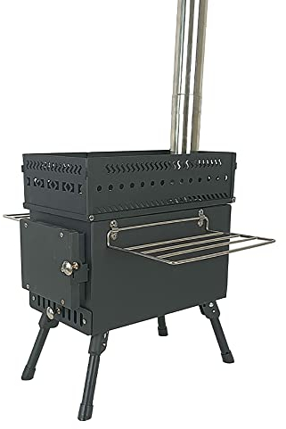 Stufa per tenda da campeggio, stufa per sauna invernale, stufa a legna per esterni, stufa portatile per riscaldamento per casa, tende, viaggi e campeggio (Acciaio al carbonio)
