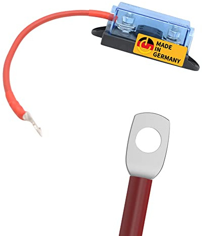 CAMPERPOWER | Sicherungs Set/Batteriekabel Wechselrichter/Spannungswandler bis 1600 Watt/125 A inklusive Mega Sicherungshalter und Sicherung. 25mm2 Kabel