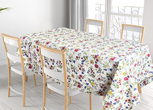 BIANCHERIAWEB Tovaglia Cucina Copritavolo 100% Cotone Made Italy Disegno Floreale Mazzolino 140x180 Mazzolino
