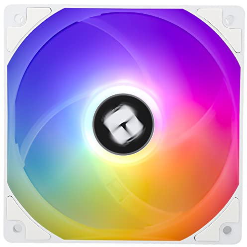 Thermalright TL-C12CW-S CPU Fan, 120mm White ARGB Case Cooler Fan, 4pin PWM Silent Computer Cooling with S-FDB Bearing Included, up to 1550RPM PC Cooling