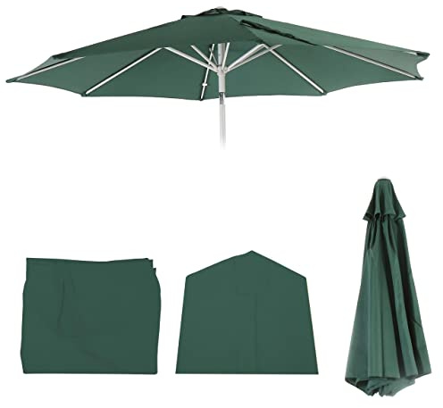 Mendler Ersatz-Bezug für Sonnenschirm N19 Ø 3m - grün | Sonnenschirmbezug, Ersatzbezug, Stoff/Textil