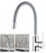 Robinet Cuisine Flexible, Auralum Mitigeur Cuisine Pivotant à 360°, Robinet de Cuisine avec Tuyau en Silicone Flexible, Robinet Evier à Eau Chaude et Froide (Gris)
