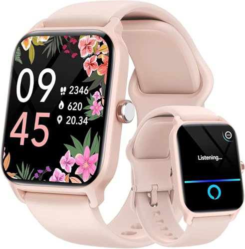 Fitpolo Smart Watch for Women Android & iPhone, Alexa Built-in [1.8 HD Screen] IP68 Waterproof Fitness Watch with Bluetooth Call (Answer/Make), Heart Rate/Sleep/SpO2 Monitor, 105 Sports Trackers