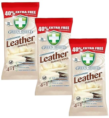 4-in-1 Leather Surface Wipes | Fresh Scented Leather Wipes Removes Dirt & Grime with Protecting the Surface | Multi-purpose Use Gives Surfaces an Original Finish (3 Packs)