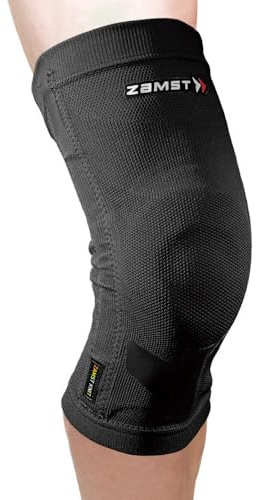 Zamst ZK-Motion Knee - Ginocchiera sportiva, Cuscinetto rotuleo circolare 3D imbottito, supporti funzionali laterali in resina - Ideale per Volley, Basket, Calcio, Padel, Tennis e altri sport (L)