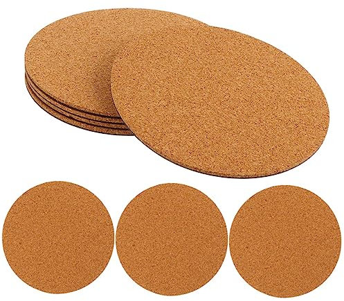 CAXUSD 8pcs Round Cork Plant Mats Flowerpot Cork Pads 150mm Sturdy Plant Coaster Pads for Indoor Outdoor Use Saucer Sets