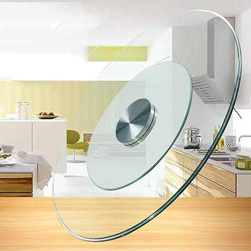 QSPNVFB Grande Piano Girevole in Vetro Temperato, 60cm-100cm Lazy Susan Vassoio Girevole per Cucina Hotel, Vassoio da Portata Rotante Tavolo da Pranzo(39 inch(100cm))