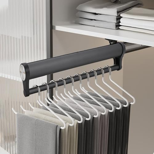 MAFAGE Ausziehbare Kleiderstange für Schrank, Teleskop Kleiderstange 492mm | Aluminium-Kunststoff-Konstruktion, Belastbarkeit bis 25 kg, leichtgängiger Auszug, ausziehbar für Garderobenschrank