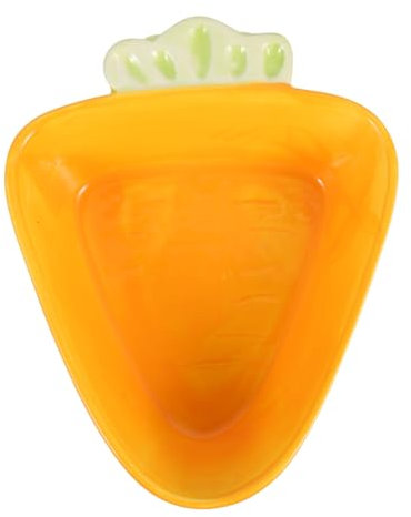 Happyyami Ceramic Carrot Love Bowl for Hamster Rat Guinea Pig Carrot Shape Feeder Dish Pet Food Bowl for Small Animals