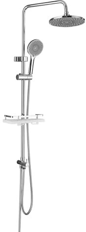 sunrik Column Doccia Cromo, sistema doccia regolabile in altezza, colonna doccia con doccia manualeo