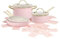 Paris Hilton – Kochgeschirr-Set 10-teilig – Aluminium & Keramik Antihaft-Beschichtung, Induktionsgeeignet, Spülmaschinenfest, in Pink/Creme/Gold