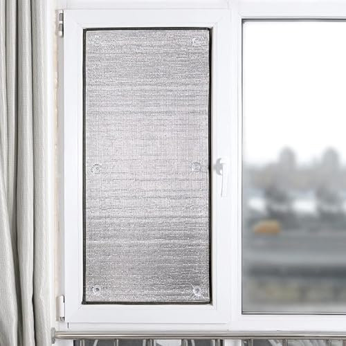 Wärmedämmfolie Sichtschutz Reflektierende Fensterfolie UV-Schutz Sonnenschutzfolie Fenster Innen Oder Außen Aluminiumfolie Isolierfolie Mit Saugnapf Für Das Heimbüro Garage (70x100cm/28x39in)