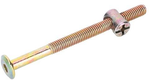 Juego de 10 Pernos para Muebles M6 de Acero Al Carbono Galvanizado con Tuercas para Unir Madera, Armarios, Alacenas, Tornillos y Herrajes de conexión. (90mm)