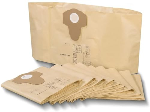 12 Sacchetti Aspirapolvere per Parkside PNTS 1400/1500, PWD 25/30 | Compatibili TE-VC 1820s, 1825, BT-VC 1815K | Sacchetti Filtro per Aspirapolvere a Secco e Umido 30L