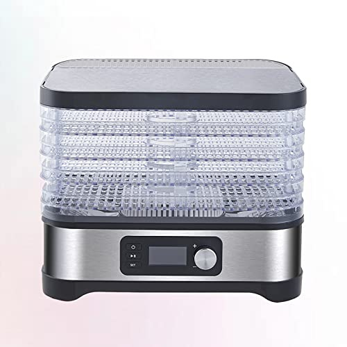 Food Dehydrator - Mini Dryer with Adjustable Temperature and 5 Removable Trays for Efficient Drying of Fruits, Vegetables, and Jerky