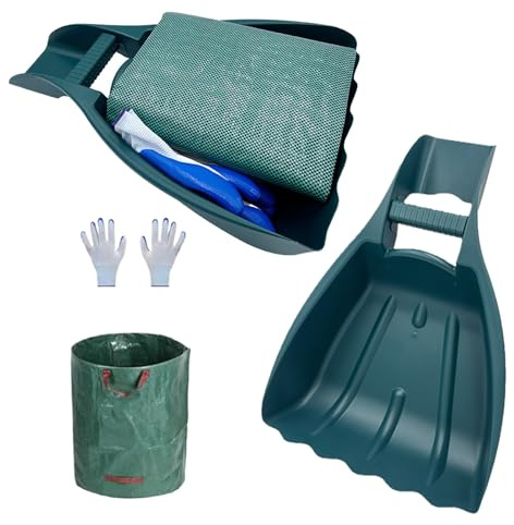 Cucharas de rastrillo de mano con garras de hojas | Rastrillo de hojas de agarre ergonómico resistente | Cuchara ergonómica ligera y resistente para limpiar el patio trasero, recoger escombros