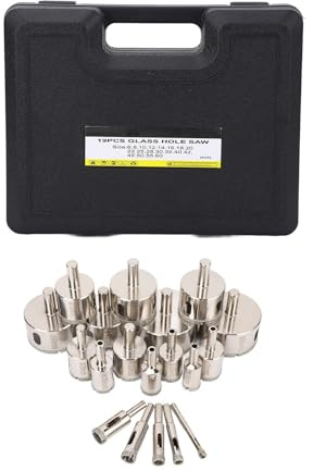 Hole Saw Tile Drill Bits Kit Accurate Wet and Dry Cutting Drill Bit Set for Ceramic Glass Plaster Marble