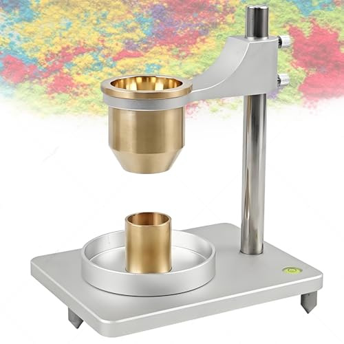 DPLXQPP Débitmètre à Poudre Réglable avec Base Nivellée,Kit Complet Débitmètre à Effet Hall Et Densimètre Volumique Inclut Chronomètre,Pinceau,Entonnoir Ouverture (2.5mm/5mm) Brass-5mm