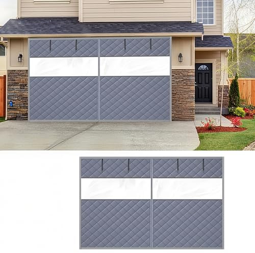 Rideaux de Porte de Garage pour L'hiver, Rideau de Porte Magnétique À Isolation Thermique, Couverture Kit D'Isolation D'Écran Inverno, Coupe-Vent Imperméable Phonique(Gray,240x215cm)