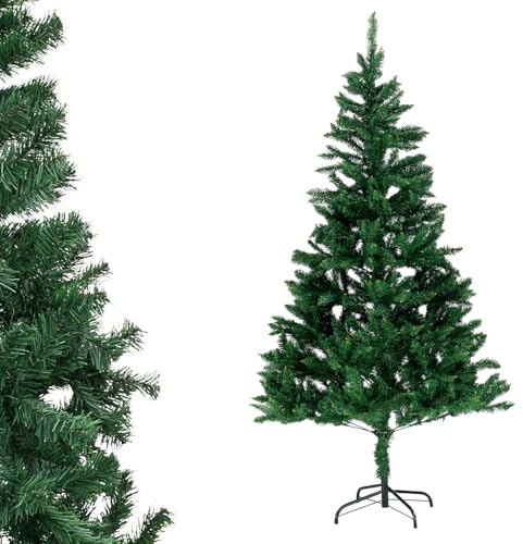 MERCURY TEXTIL- Árbol de Navidad Artificial Verde, Altura de 120/150/180/210/240cm, Árbol de PVC Ignifugo con Soporte Metálico Plegable, Estructura Desmontable, Ramas Abatibles.(150cm)