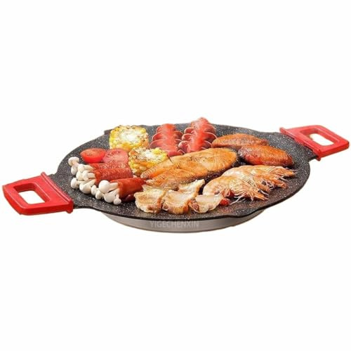 YIGECHENXIN Sartén Redonda Antiadherente de Doble Fondo de 30 cm con 5 ajustes de Temperatura. Potera para Crepes de 800 W Ideal para dormitorios Permite freír o Asar Pescado rápidamente,40cm