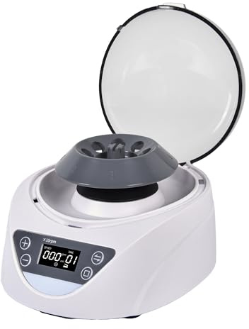 LACHOI Mini centrifuga da laboratorio, display LCD, 100-120000 giri/min, controllo della velocità, timer 1-99 min, max 7245 × g, centrifuga da banco RCF con 2 rotori per 8 strisce da 0,2/0,5/1,5/2,0