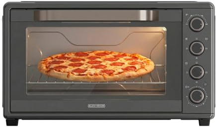 Black+Decker – Four Électrique BXOV6000E | 2000 W | 60 L | 15 Modes | À Convection | Minuterie 90 min | Fonction STAY ON | Double Vitrage | Lumière Intérieure | Plateau Ramasse-Miettes | Tournebroche