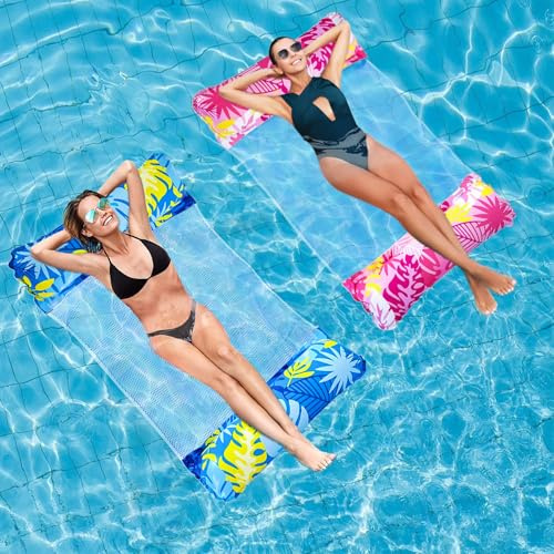 Idota Aufblasbare Wasserhängematte 2 Stück, Luftmatrazenbett Pool 4 in1