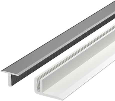 Tira de transición piso madera a baldosa, barra metal for cubrir huecos puertas for tablones laminados vinilo(Dark Gray)
