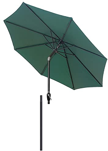 LYGSWDB Paraguas de Mesa de Mercado al Aire Libre de 9 pies, Paraguas inclinable Redondo con manivela, sombrilla para Exteriores, protección Solar, 8 Varillas Resistentes sin Base para balcón, mesas